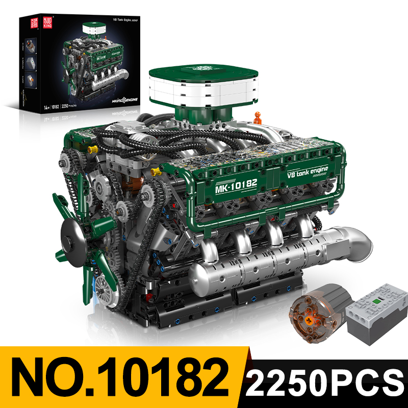 Model Kit V8 Engine - ตัวต่อ Mould King 10182 รุ่นเครื่องยนต์รถถัง V8