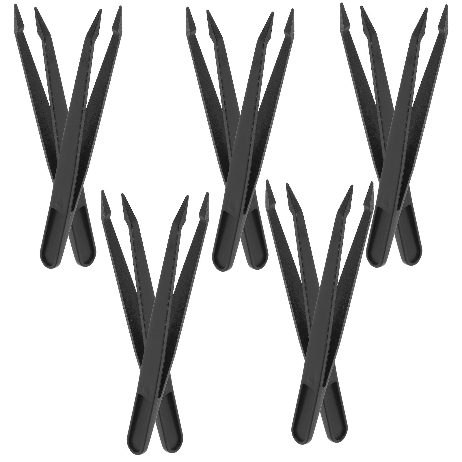 Model Kit Tweezers - แหนบพลาสติกปลายแหลม 10 ชิ้น จับถนัดมือ สำหรับงานประดิษฐ์ งานประกอบอุปกรณ์อิเล็กทรอนิกส์