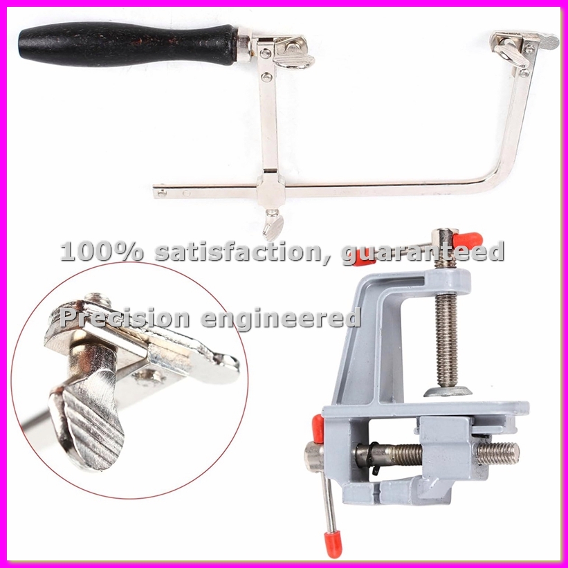 Model Kit Vise - ชุดเลื่อยเครื่องประดับมืออาชีพพร้อมขาตั้งอะลูมิเนียมอัลลอยด์ ชุดเครื่องมือช่างอัญมณีขนาดกะทัดรัดสำหรับงาน DIY งานฝีมือ งานทำแบบจำลอง-ABFB