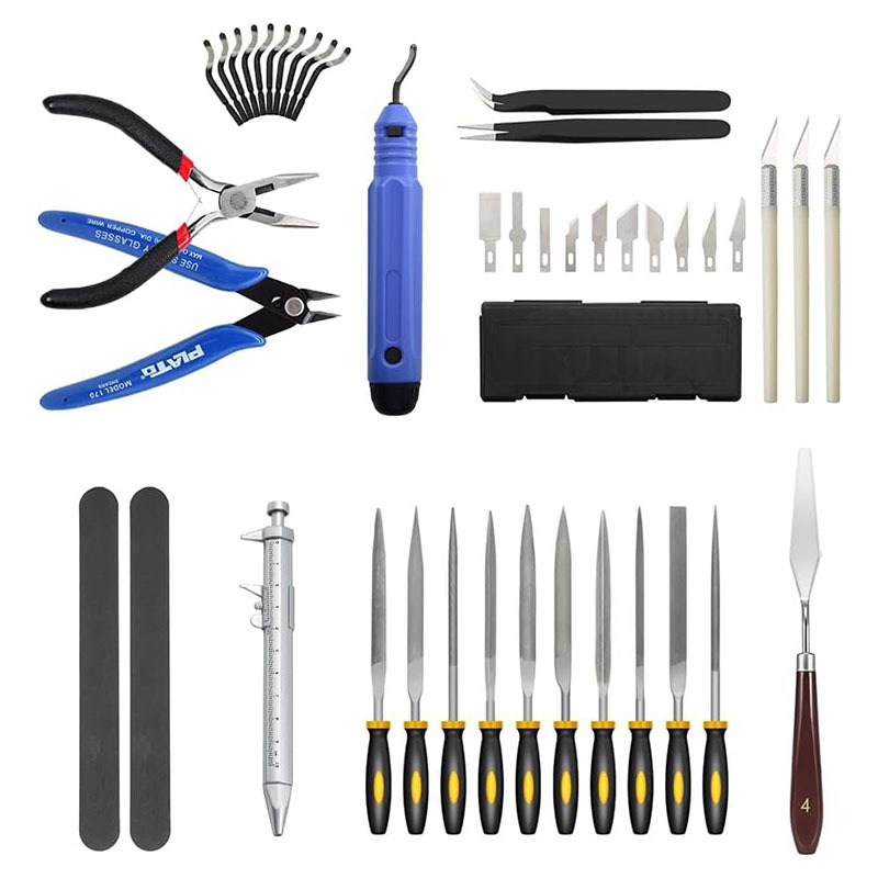 Model Kit Tweezers - ชุดเครื่องมือเครื่องพิมพ์ 3 มิติ 42 ชิ้น ชุดเครื่องมืออเนกประสงค์สำหรับงานโมเดล