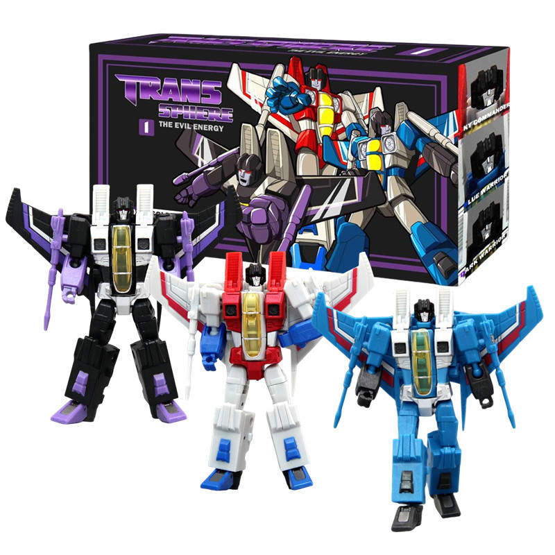 Model Kit Transformers - 3 ชิ้น/กล่องหุ่นยนต์ Transformation ของเล่น G1 การ์ตูนเที่ยวบินทีม
