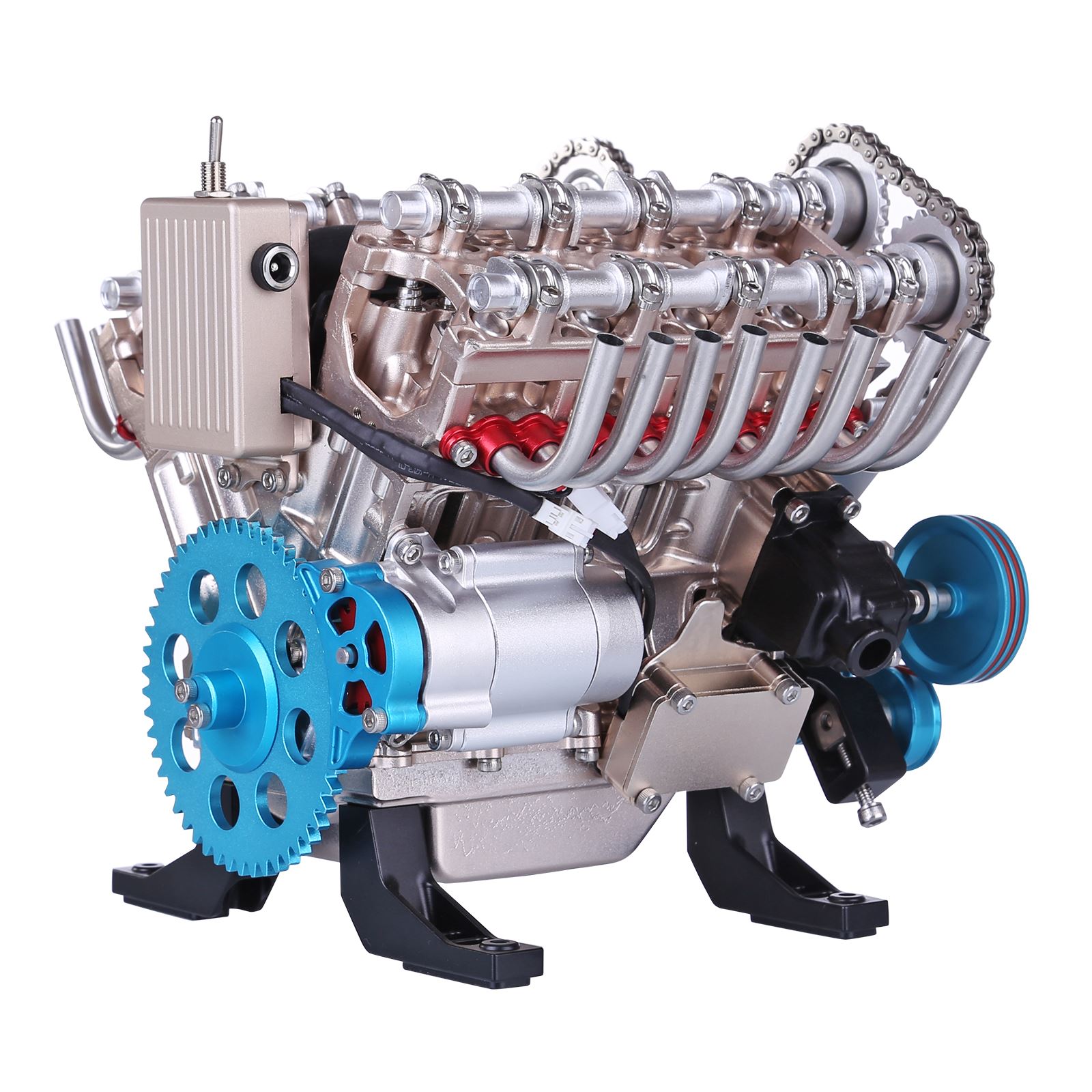 Model Kit V8 Engine - 500 ชิ้น + DIY V8 เครื่องยนต์โลหะชุดประกอบชุดตกแต่งการสอน