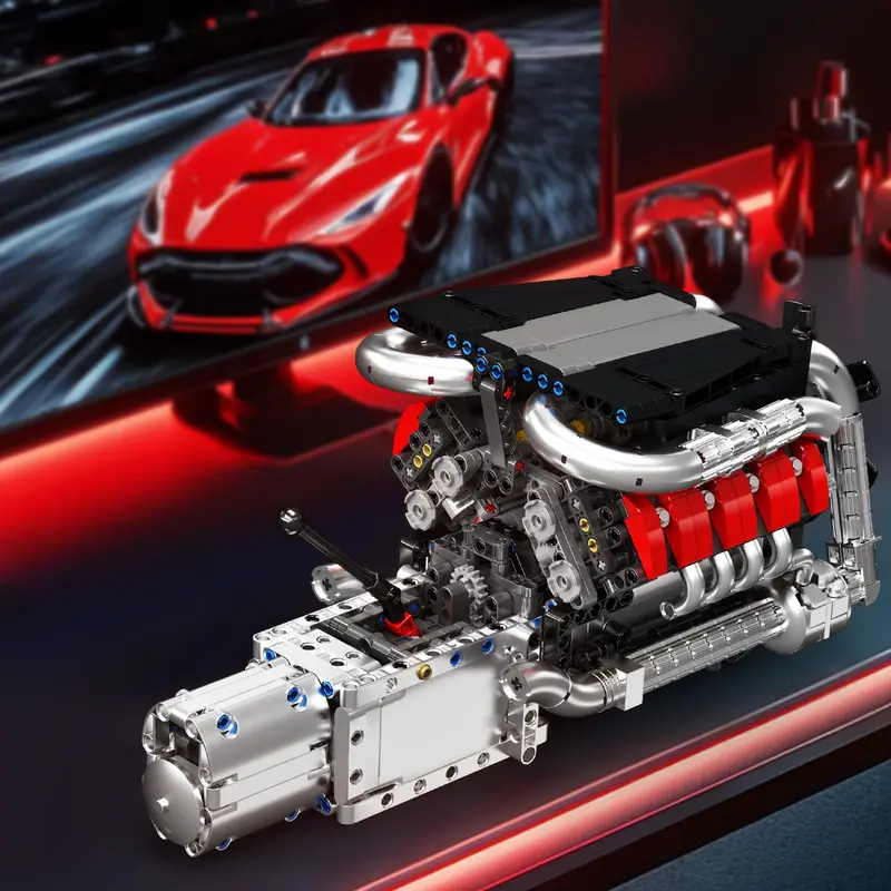 Model Kit V8 Engine - Mould King 10203 ชุดประกอบเครื่องยนต์ Supercar V8