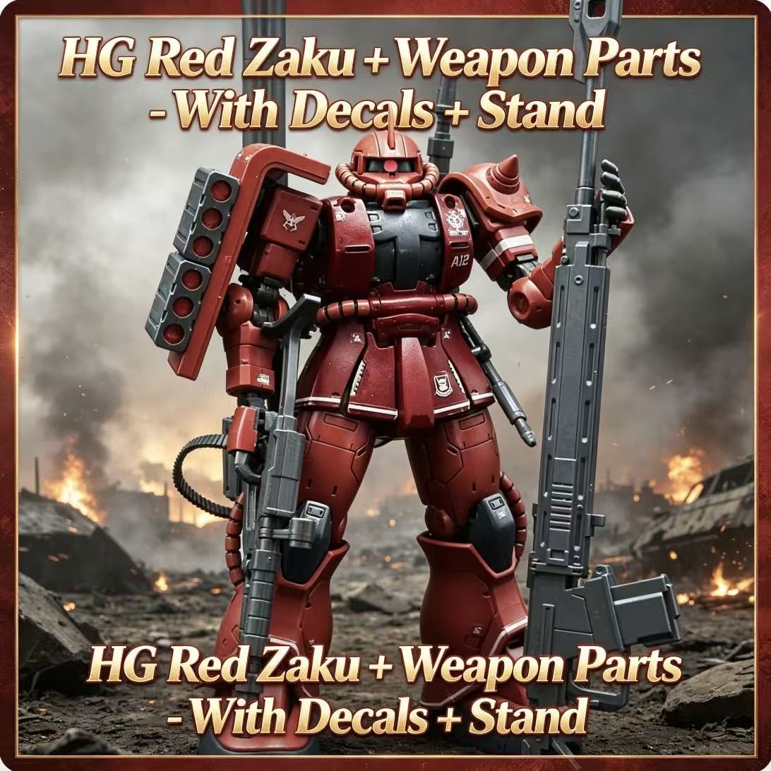 Model Kit Zaku - ชุดประกอบโมเดลหุ่นยนต์ 024HG Char's Custom Old Type