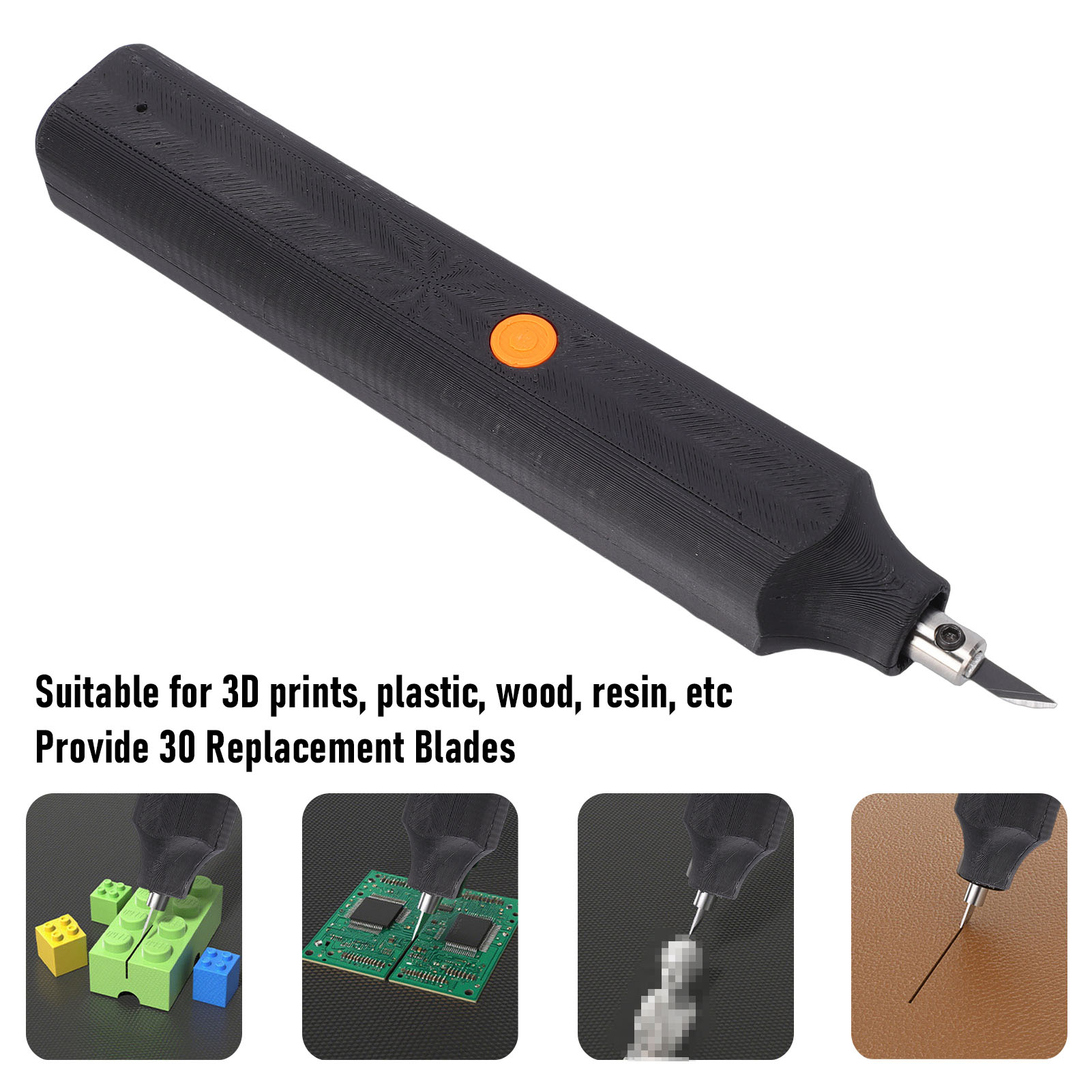 Model Kit Cutter - เครื่องตัดอัลตราโซนิก 40kHz พร้อมใบมีดสำรอง 30 ใบ ชุดตัดไฟฟ้าแบบพกพาสำหรับงานพิมพ์