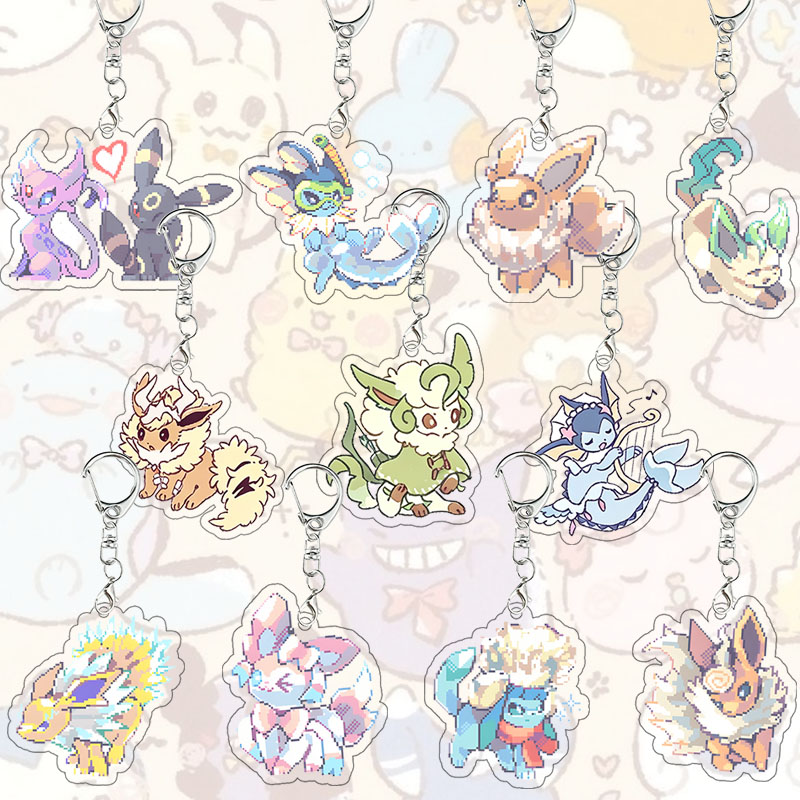 Model Kit Umbreon - พวงกุญแจอะคริลิค Pixel Eeveelutions น่ารัก ลาย Espeon