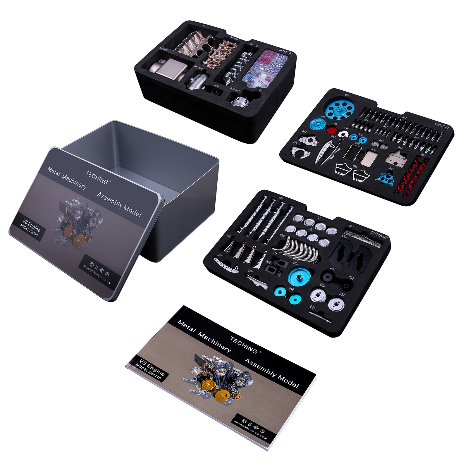 500 ชิ้น + DIY V8 เครื่องยนต์โ - Model Kit V8 Engine บทวิจารณ์และราคา