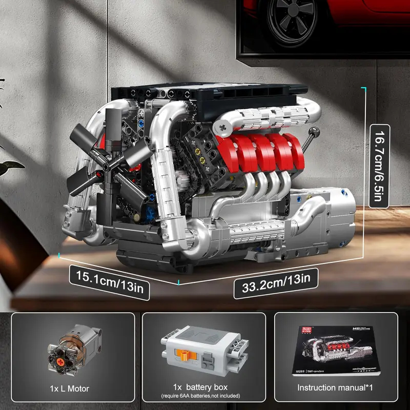 Mould King 10203 ชุดประกอบเครื - Model Kit V8 Engine บทวิจารณ์และราคา