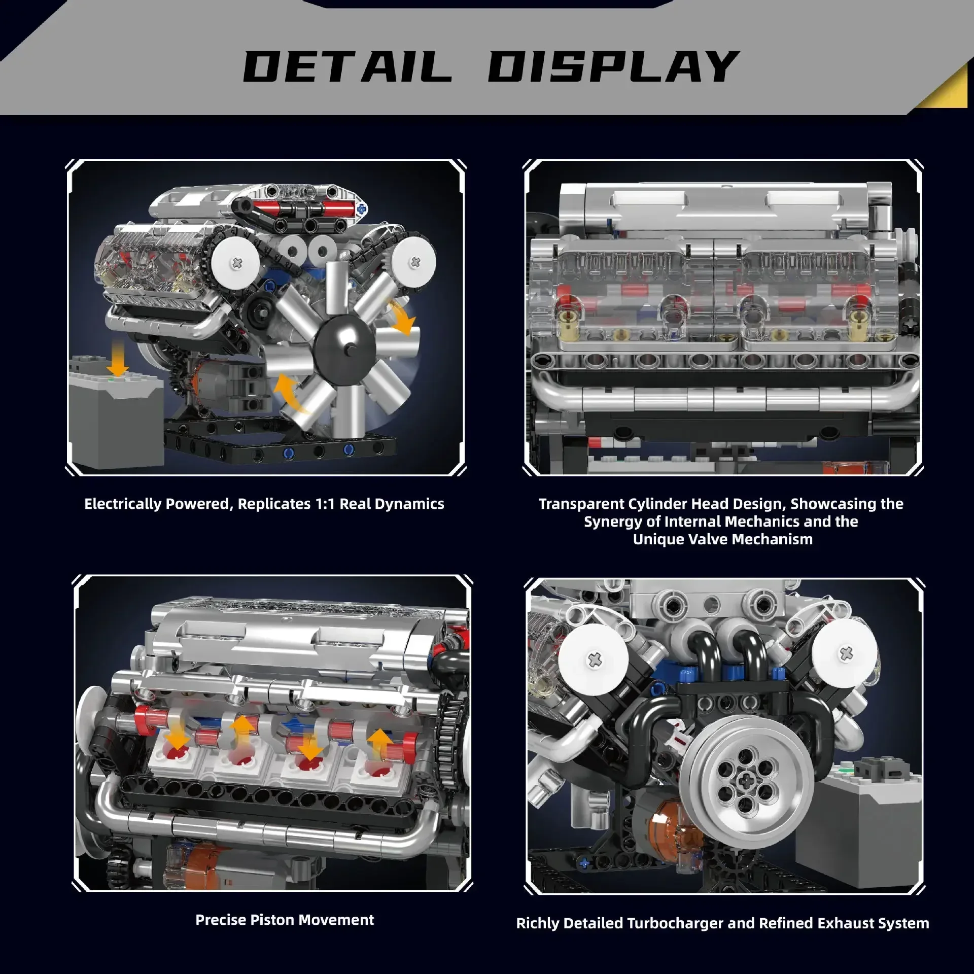 Mold King V8 เครื่องยนต์ Build - Model Kit V8 Engine บทวิจารณ์และราคา